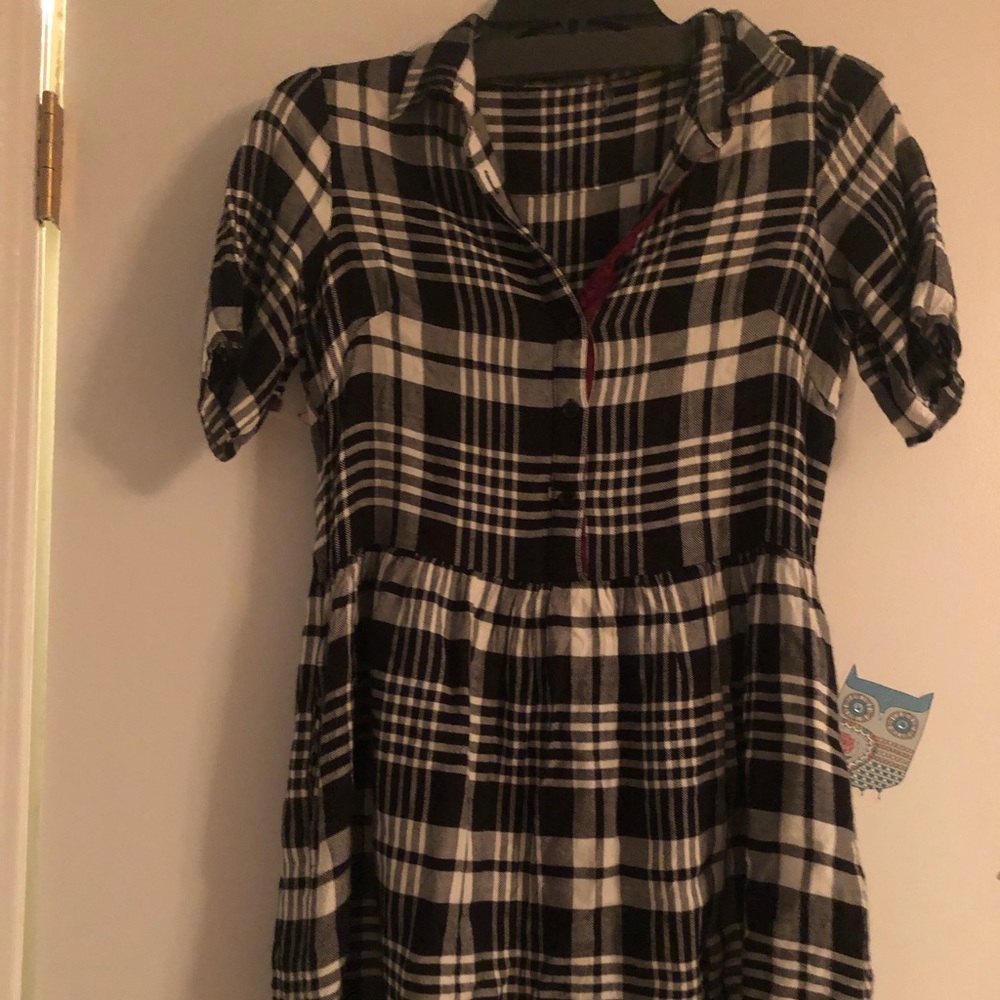 Black and white flannel dress